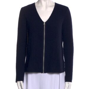Jenni Kayne Cashmere Zip-Up - Navy Blue Med (no size tag)